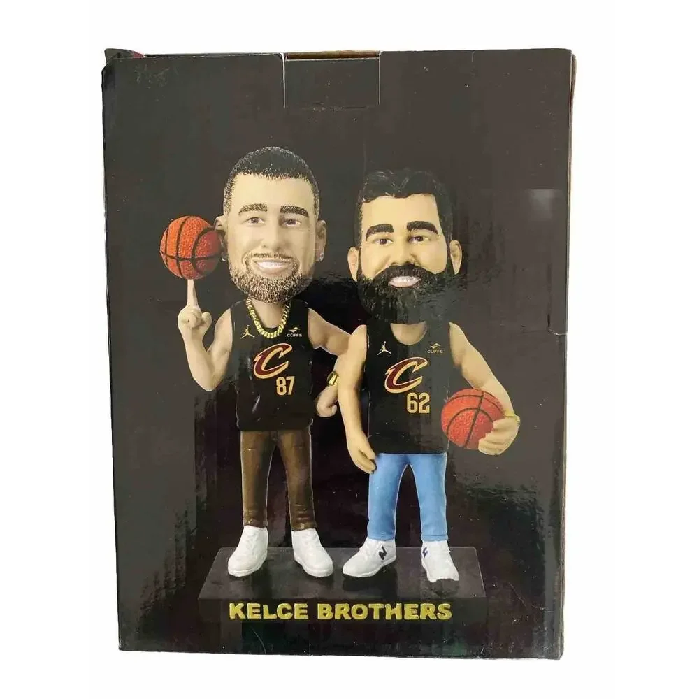 Jason And‎ Travis Kelce Brothers Bobblehead Cleveland Cavaliers Cavs NBA NFL New